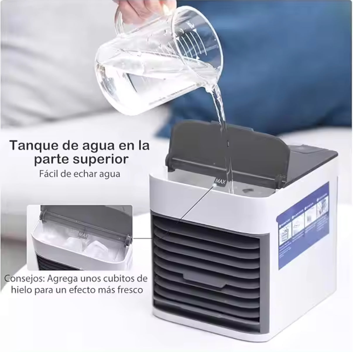 Mini Aire Acondicionado Portátil Arctic Air Ultra – Frío Instantáneo, Humidificador y Purificador 3 en 1 | Ligero, Silencioso y de Bajo Consumo