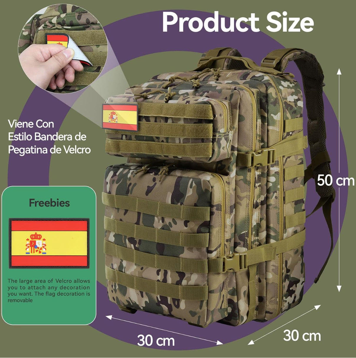 Mochila Táctica Militar 45L – Resistente y Multifuncional para Supervivencia, Emergencias, Camping, Senderismo y Uso Diario | Alta Capacidad y Durabilidad